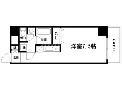 アイディール中之島(ワンルーム/6階)の間取り写真