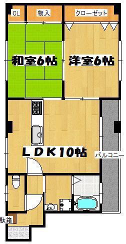 サンシャイン・フヂ(2LDK/2階)の間取り写真