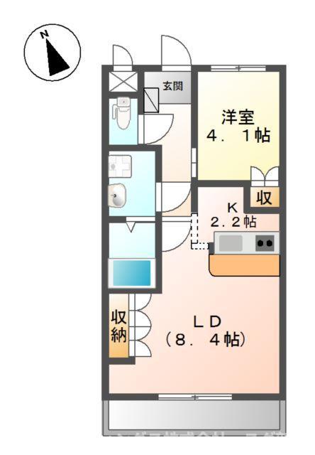 メゾン・ド・アンジュー(1LDK/1階)の間取り写真