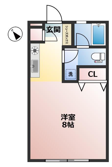 コーポジュン(ワンルーム/1階)の間取り写真
