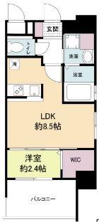 ヴィラージュ県庁前参番館(1LDK/7階)の間取り写真