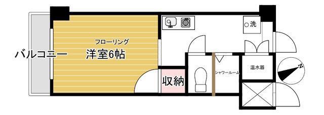 サンハイム・ツルミ(1K/3階)の間取り写真