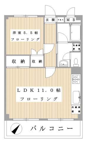 ア・ボートルサンテ西館(1LDK/5階)の間取り写真