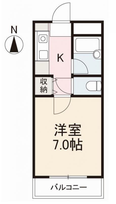 フィール1番館(1K/1階)の間取り写真