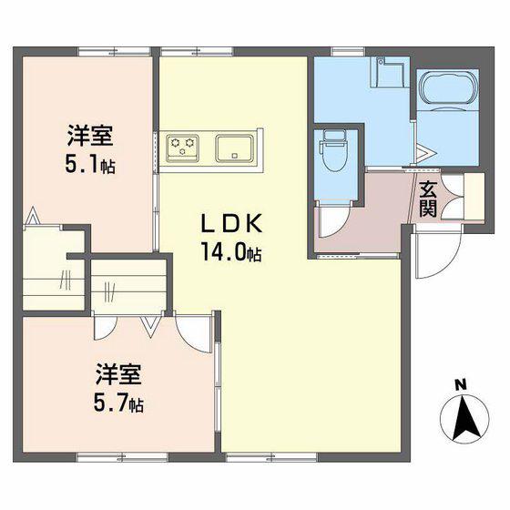 サンヴィオラ浜西(2LDK/1階)の間取り写真