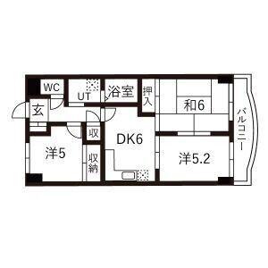 本町ハウス(3DK/2階)の間取り写真