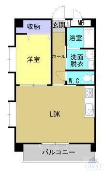 ディープタウンヒルズ(1LDK/7階)の間取り写真