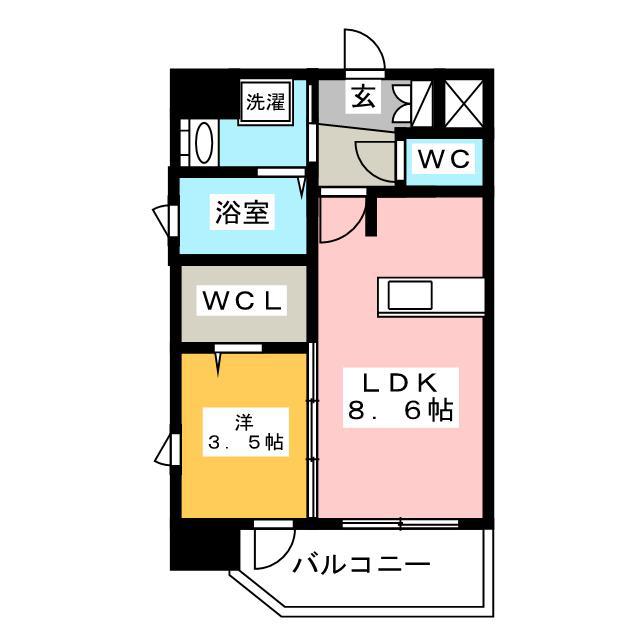 エンクレスト天神MODE(1LDK/3階)の間取り写真