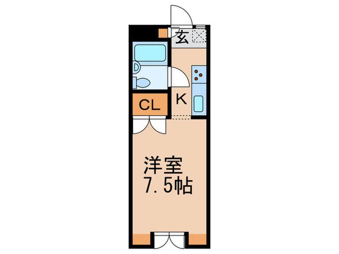 マキハウス(1K/1階)の間取り写真