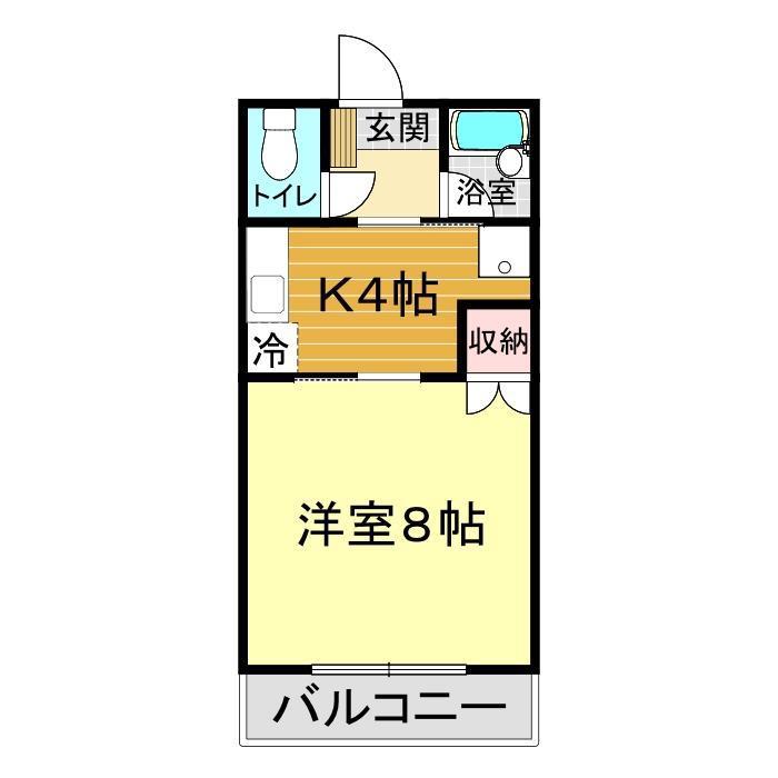 ハイライフNAMI(1K/4階)の間取り写真