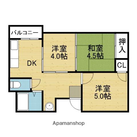 クリスタルハイツ(3DK/7階)の間取り写真