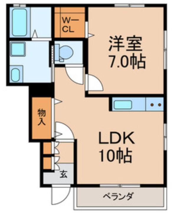 グレースバレー(1LDK/1階)の間取り写真