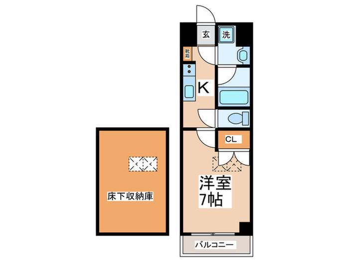 ルネスカピターレ(1K/2階)の間取り写真