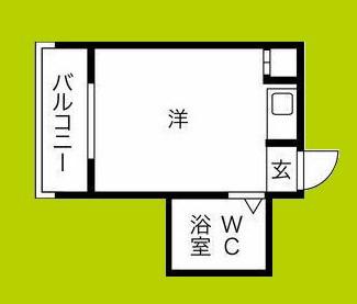 プレアール山之内II(ワンルーム/3階)の間取り写真