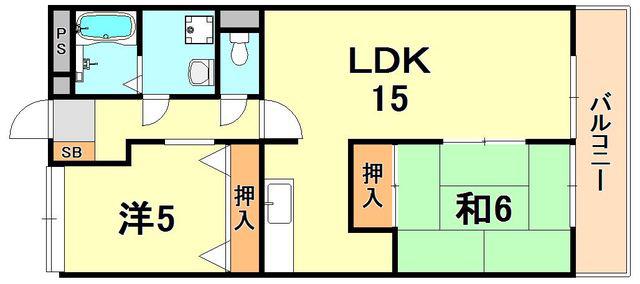 ベル野田(2LDK/2階)の間取り写真