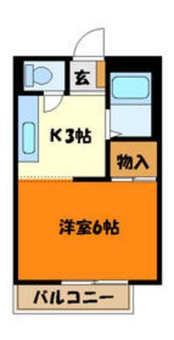 クラッセ高尾(1K/1階)の間取り写真