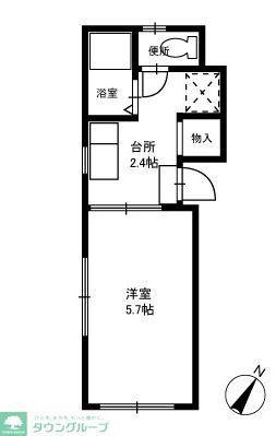 ベイサイド青木(ワンルーム/1階)の間取り写真