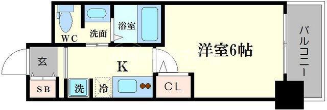 ブリリアント大阪西(1K/11階)の間取り写真