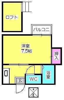 アートインリバーサイド(1K/1階)の間取り写真