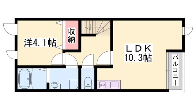 アステール(1LDK/2階)の間取り写真