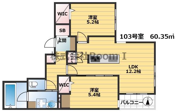 ペット共生 エレガンシア 旭化成ヘーベルメゾンHEBEL HAUS(2LDK/2階)の間取り写真