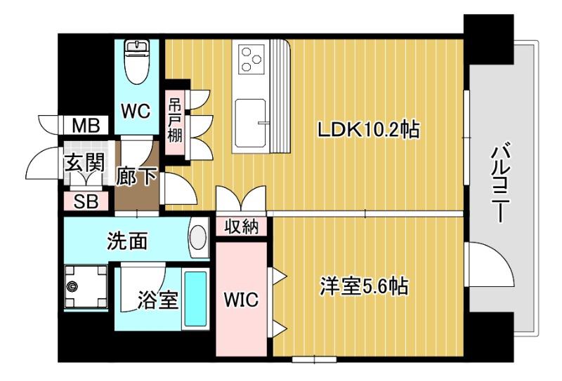 スプランディッド梅田ウエスト(1LDK/10階)の間取り写真