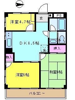 ベルグレース(3DK/2階)の間取り写真