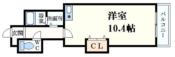 大栄・姫路北条レジデンス(ワンルーム/5階)の間取り写真