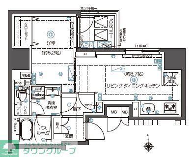 ZOOM秋葉原ノース(1LDK/4階)の間取り写真