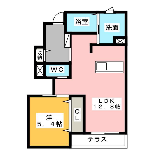 シャルム(1LDK/1階)の間取り写真
