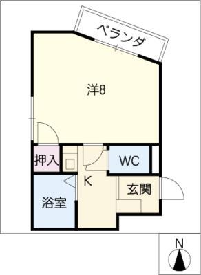 ローレルハウス(1K/3階)の間取り写真