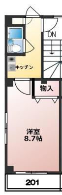 グランデ十条(1K/2階)の間取り写真