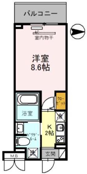MSマンション長栄寺(1K/2階)の間取り写真