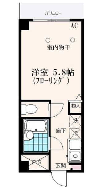 EIGHTYEIGHTタチカワ(ワンルーム/2階)の間取り写真