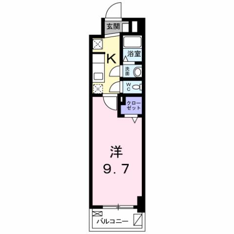 シャト-・ドゥ・オムネス(1K/2階)の間取り写真