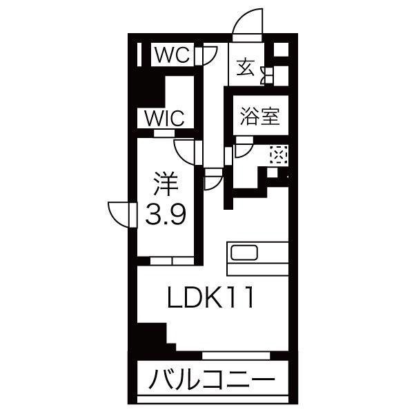 ルネサンスコート築地(1LDK/6階)の間取り写真