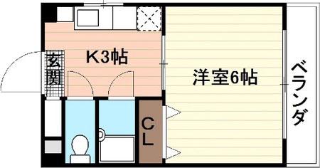 アイレスト白島九軒町(1K/2階)の間取り写真