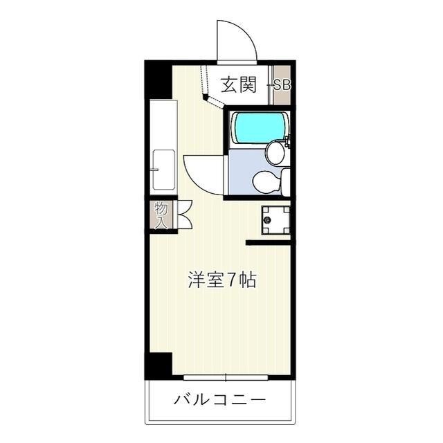 パレススクリプト北柏(ワンルーム/2階)の間取り写真