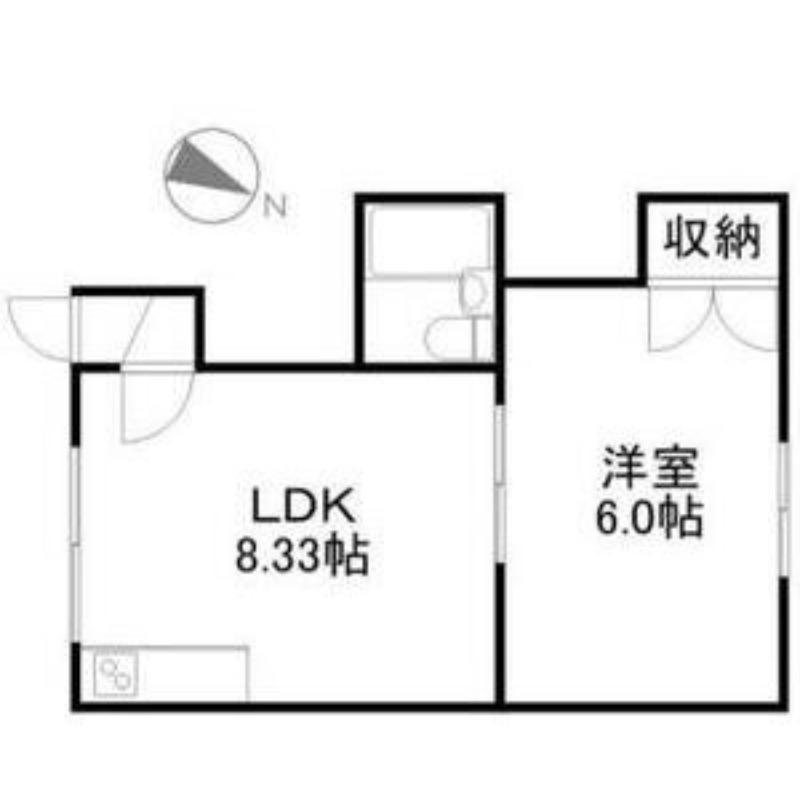 ジュネスパーク(1LDK/1階)の間取り写真