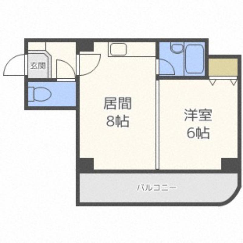 ペルドゥエープス藻岩(1DK/3階)の間取り写真