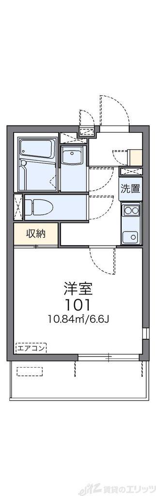 レオネクストイクセン6(1K/1階)の間取り写真