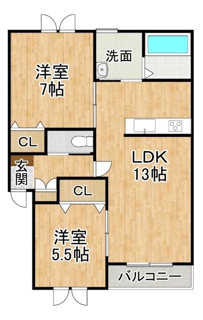M CUBE(2LDK/2階)の間取り写真
