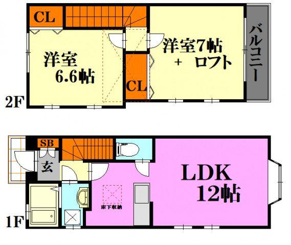 カスティージョ(2LDK/1階)の間取り写真