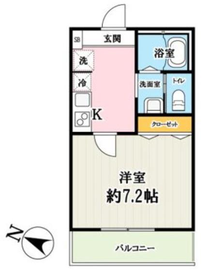 キャメル航空公園2(1K/3階)の間取り写真