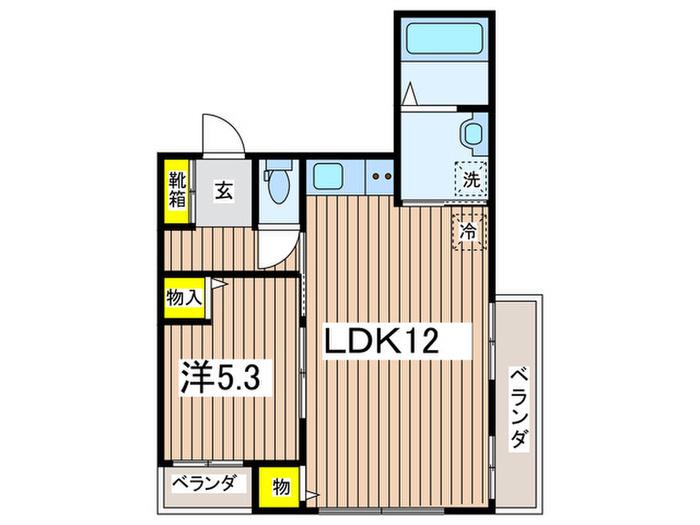 金子ビル(1LDK/4階)の間取り写真