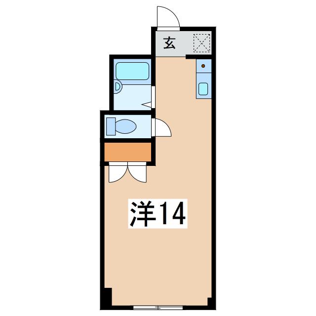 こがい日新ハイム(ワンルーム/1階)の間取り写真