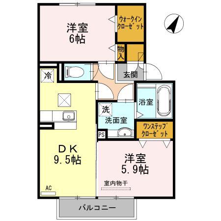 クレールSAKURA(2DK/1階)の間取り写真