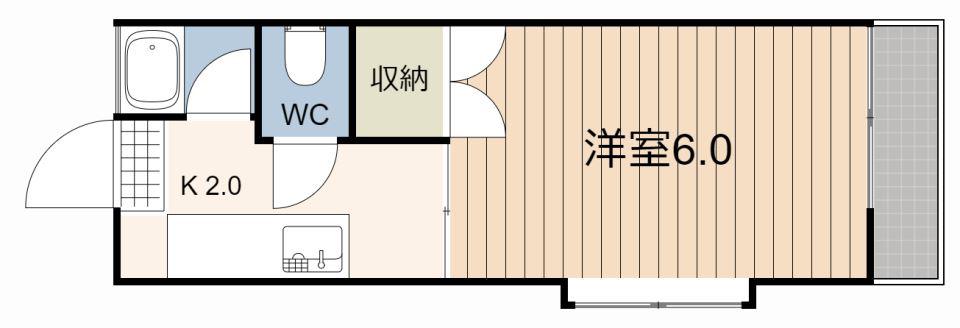 エクシード真砂(1K/3階)の間取り写真