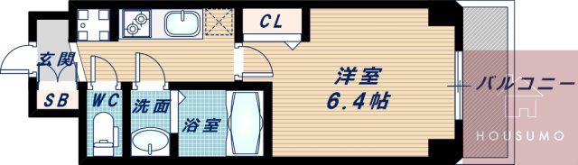 プレサンス新大阪イオリア(1K/7階)の間取り写真