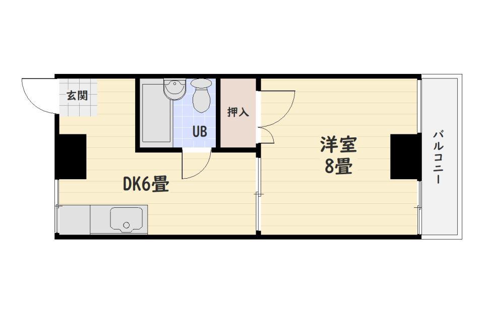 満霧園ビル(1DK/3階)の間取り写真